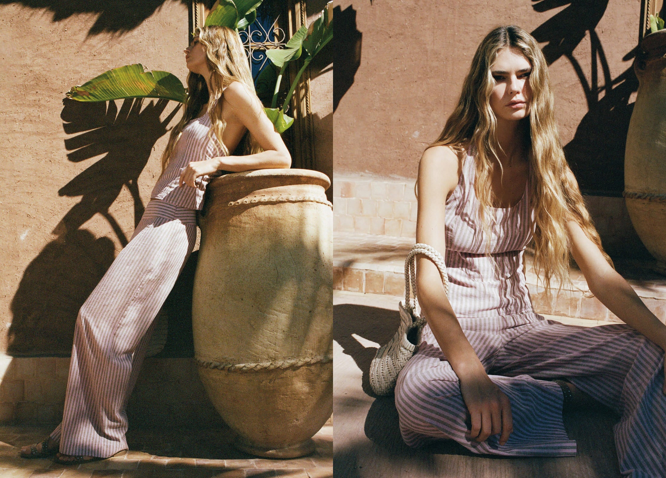 Pantalón rayas cintura ancha