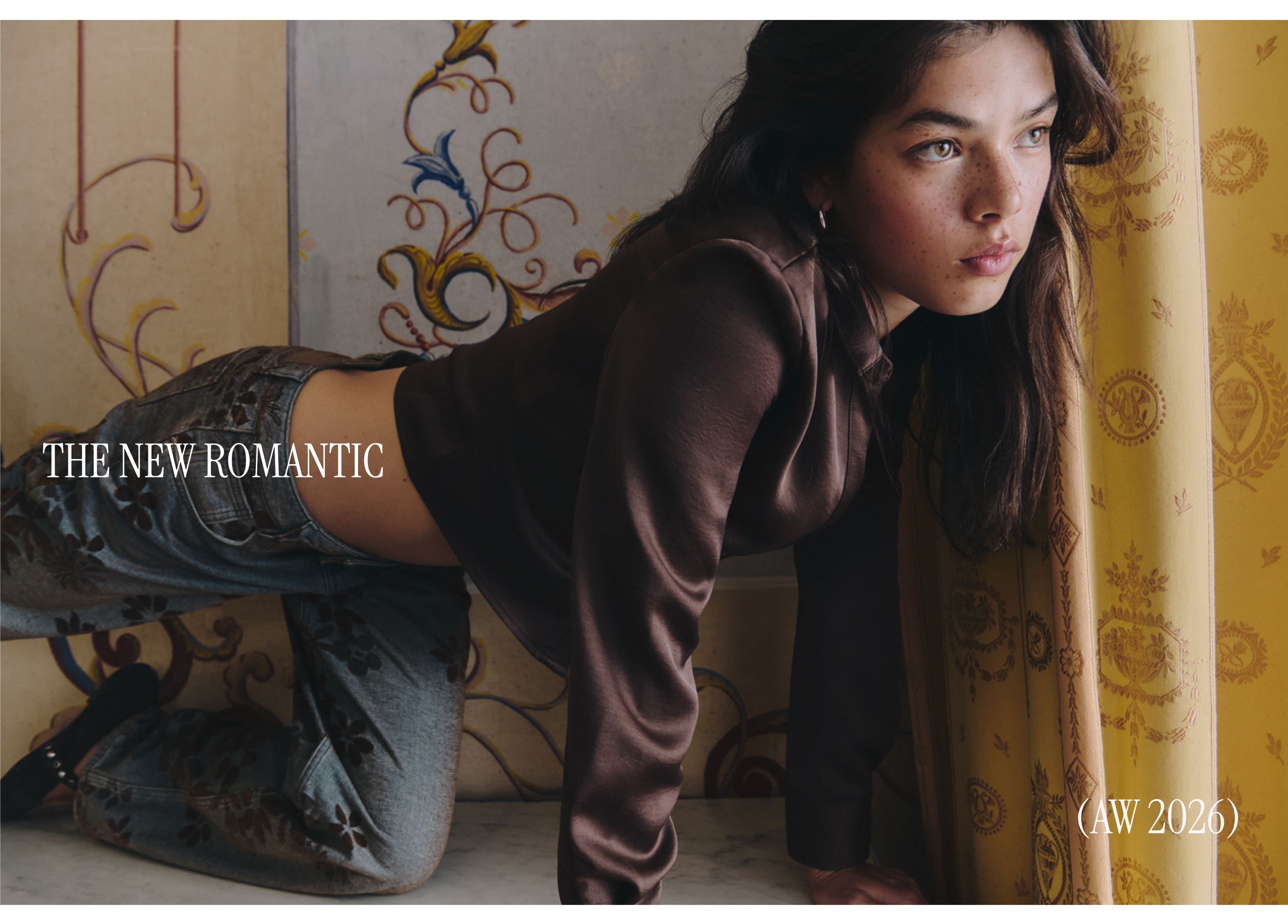 Floral jacquard jeans