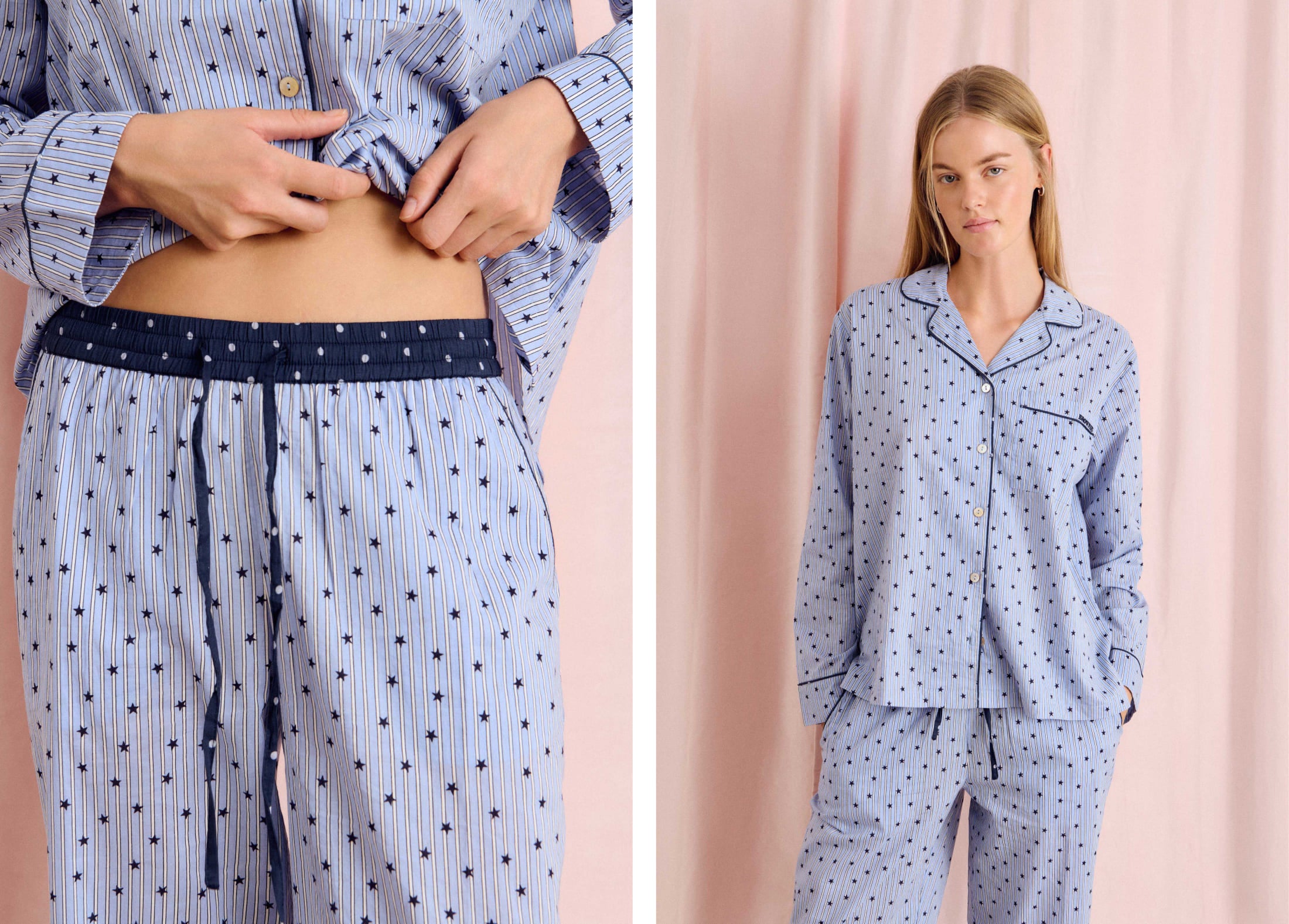 Blue striped pajamas