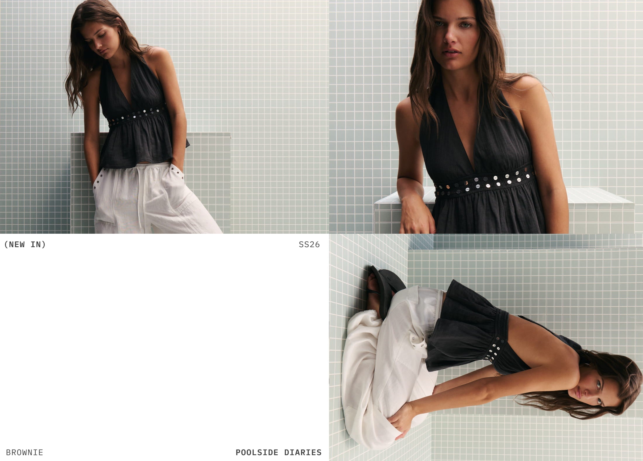 Strap top with mirror detail
