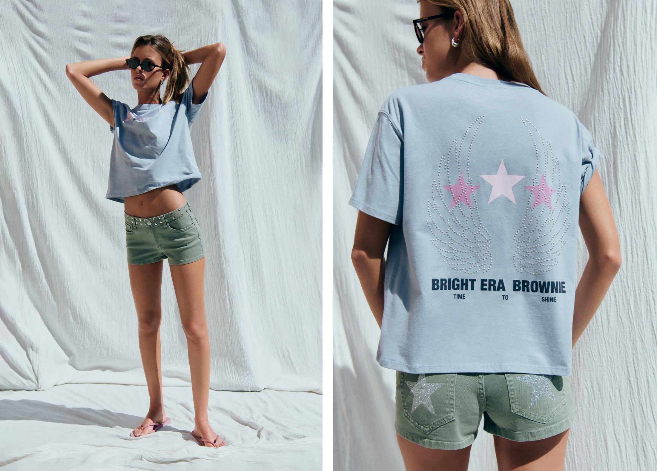 Camiseta alas tachas