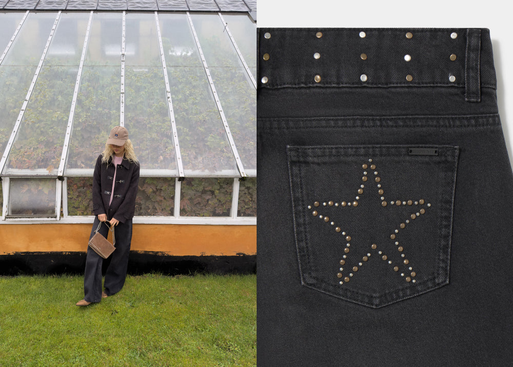 Straight-leg jeans with stars