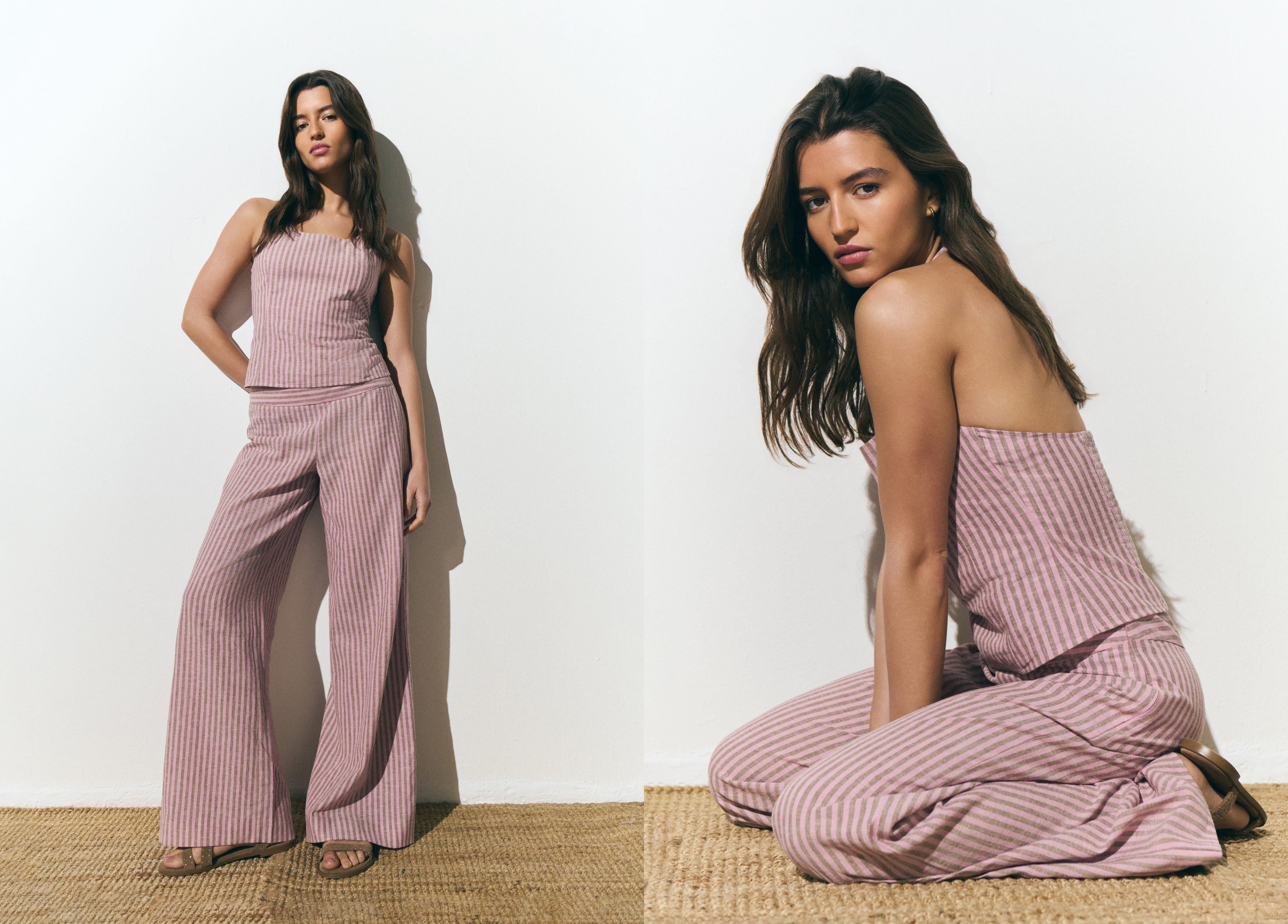Pantalón rayas cintura ancha