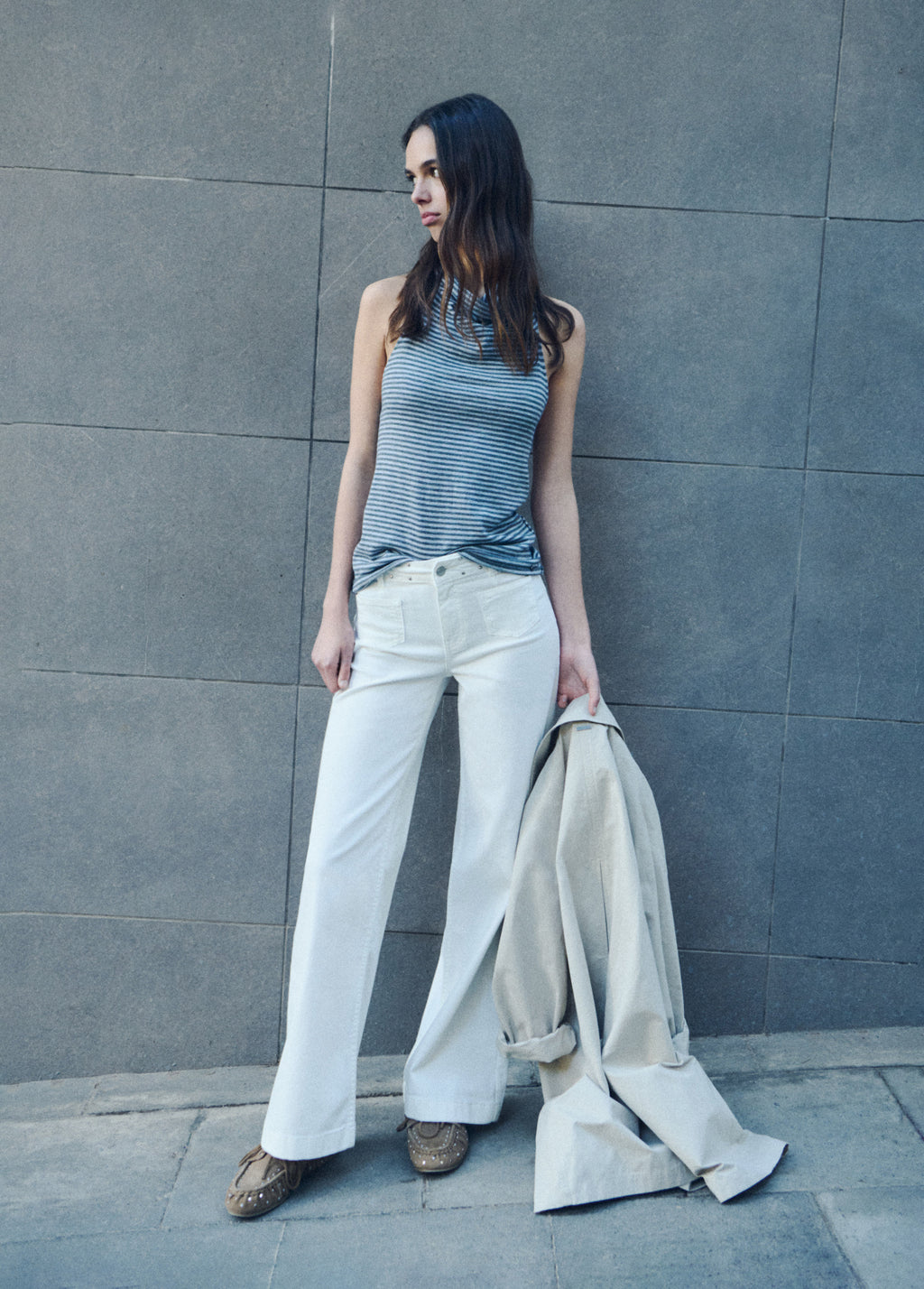 Pantalon poche patch pailleté