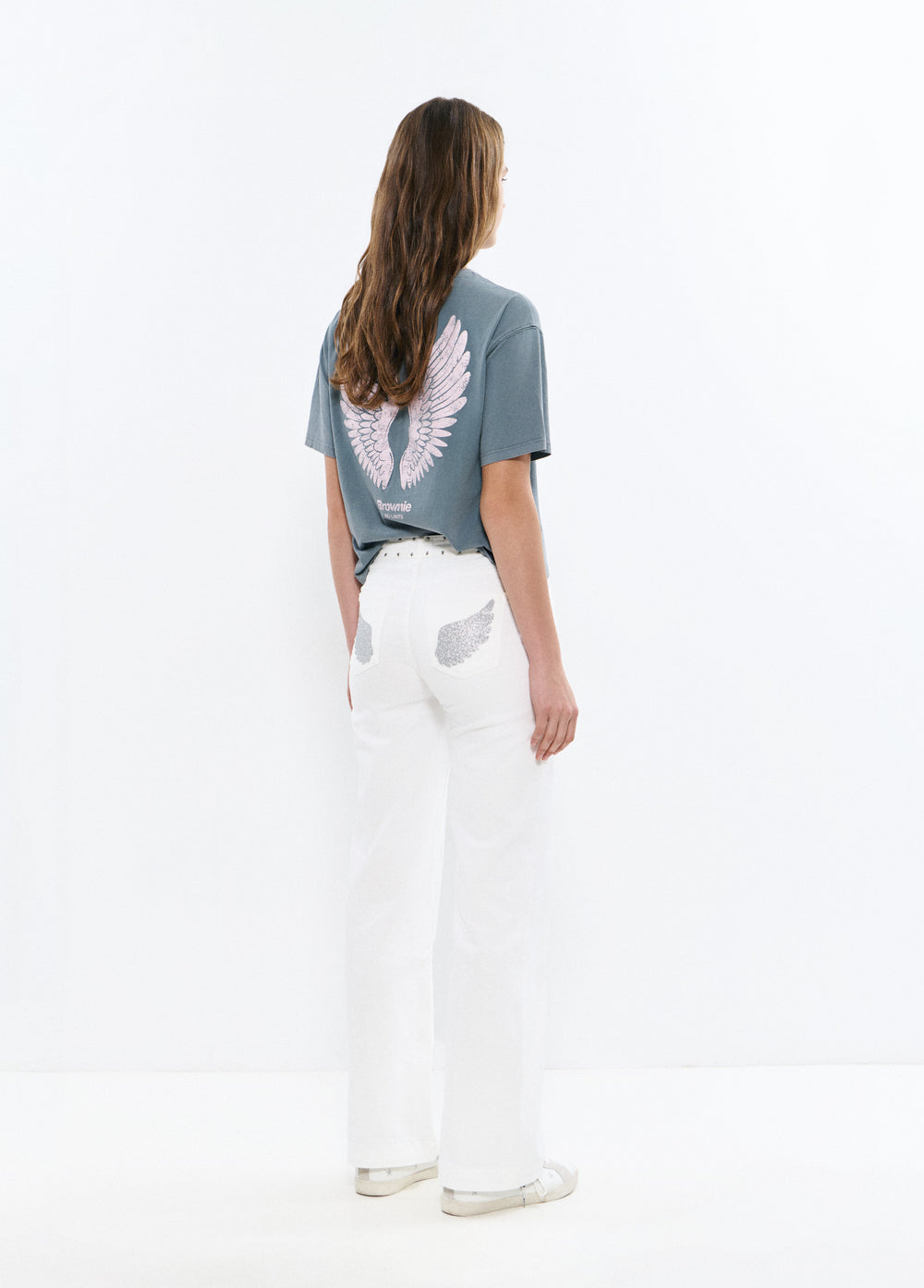 Glitter patch pocket pants