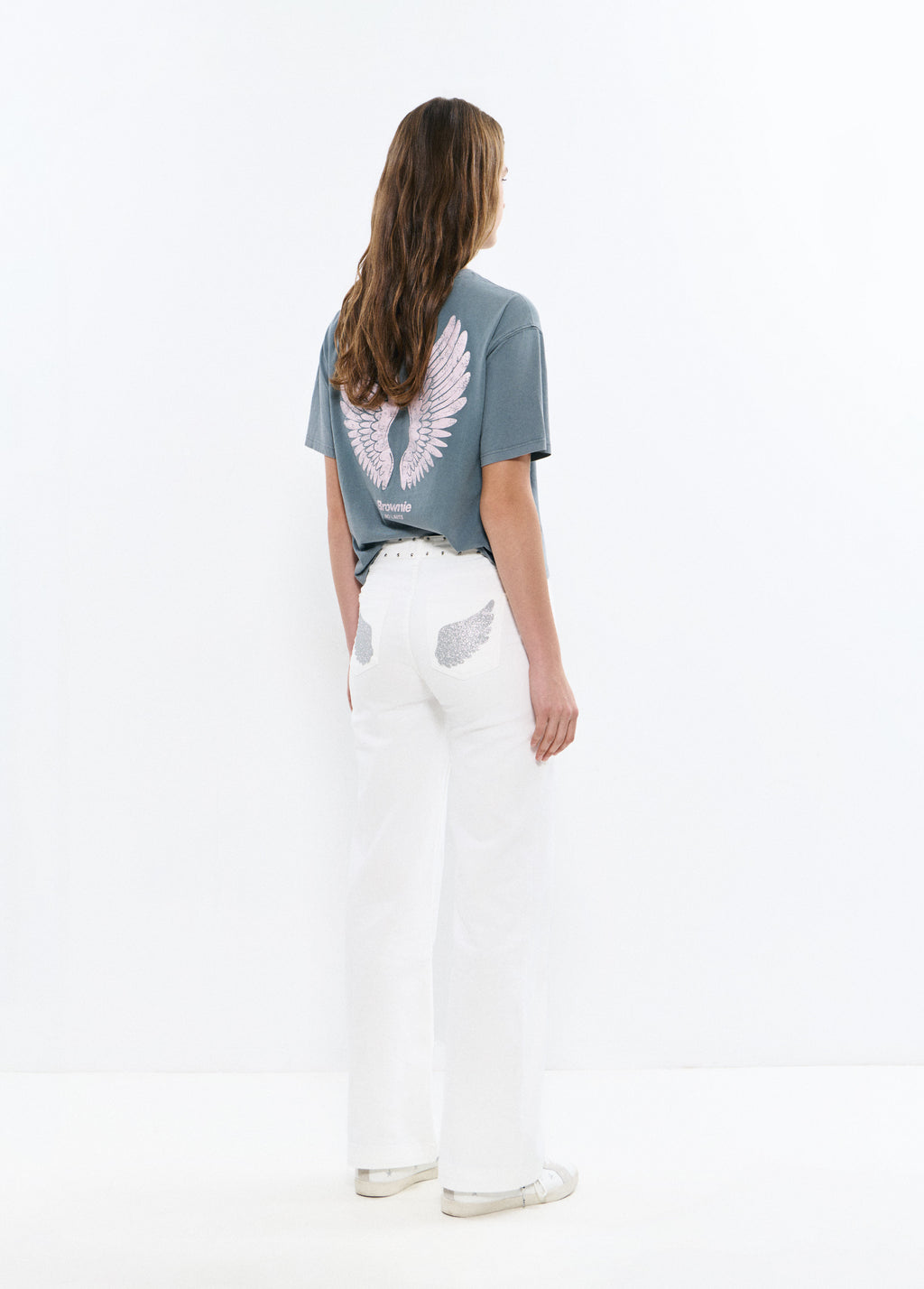 Pantalon poche patch pailleté