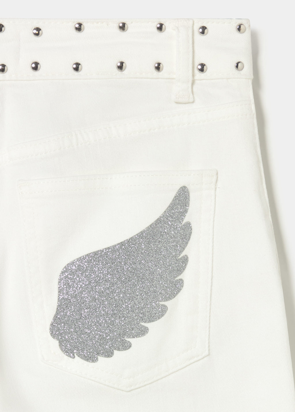 Pantalon poche patch pailleté