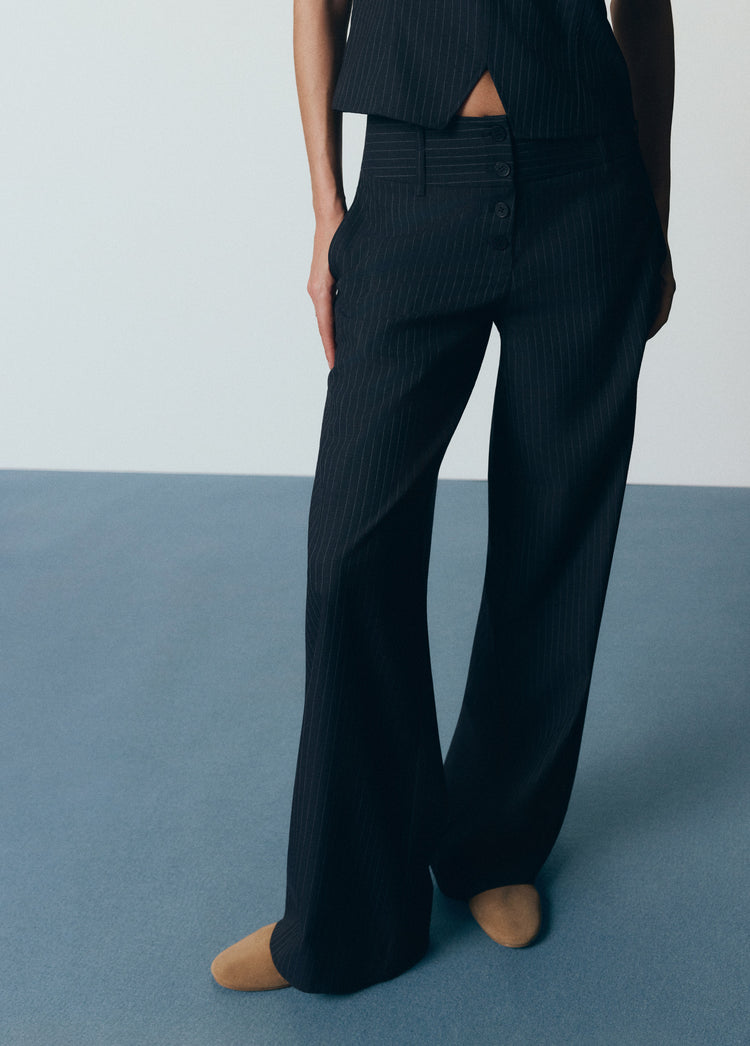 Pantalón cintura ancha rayas