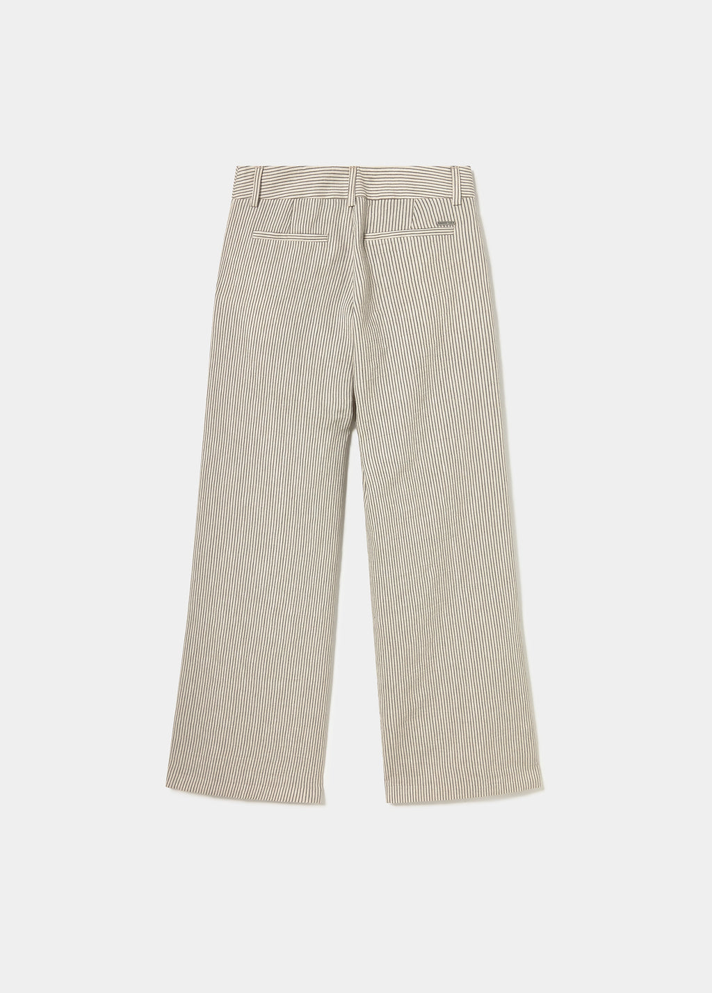 Linen pants with stripes and contrast trims
