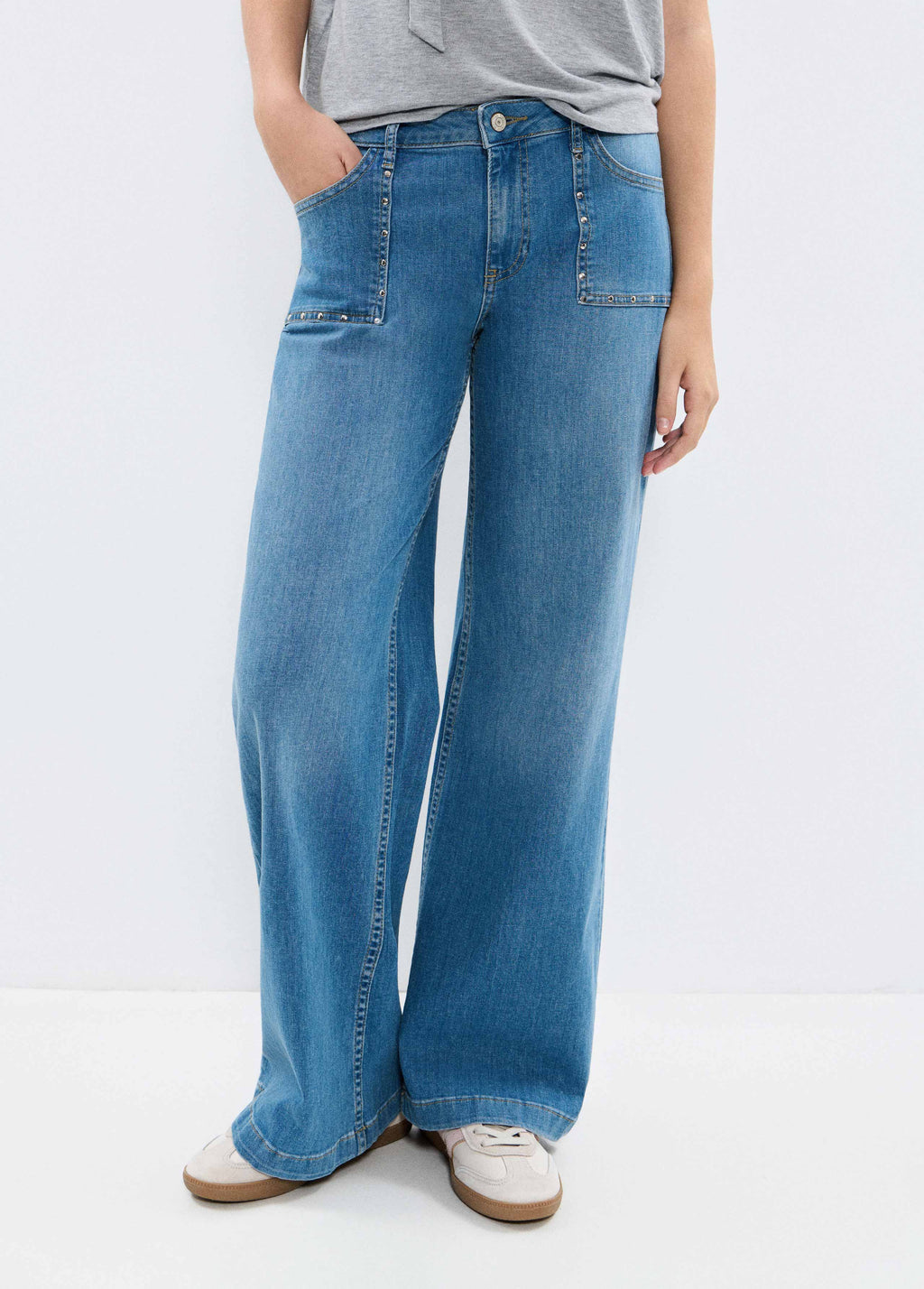 Culotte pants with studs