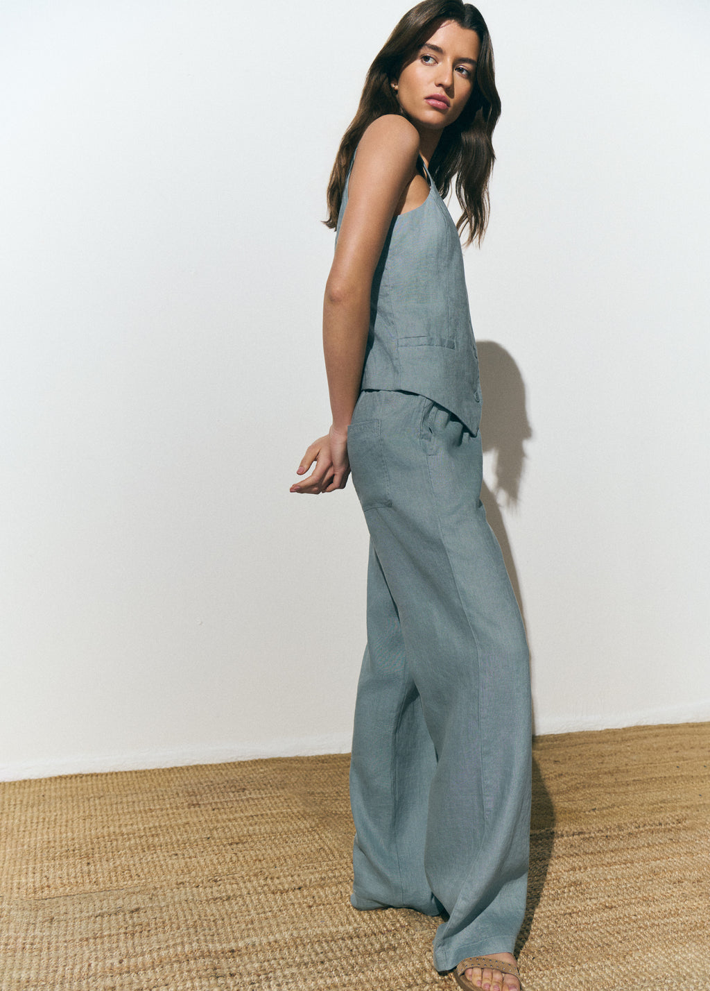 Pantalon fluide poche patch