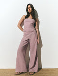 Broek met strepen en brede taille