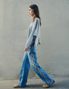 Straight pants with side embroidery