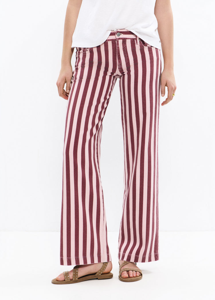 Pantalón recto estampado rayas