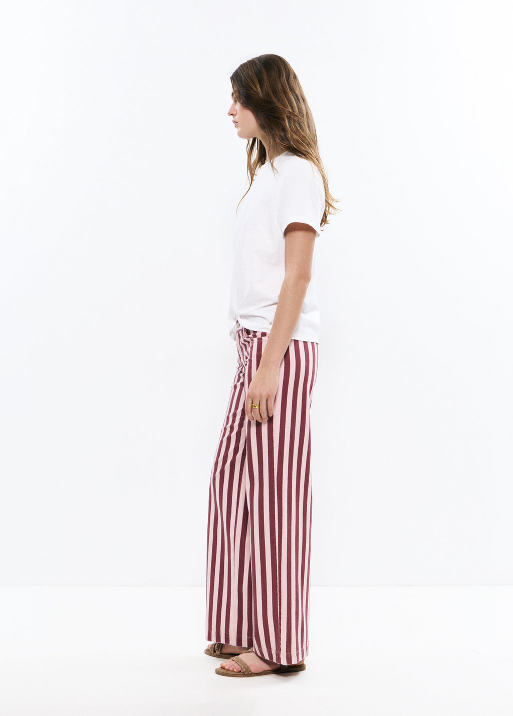 Straight striped printed pants