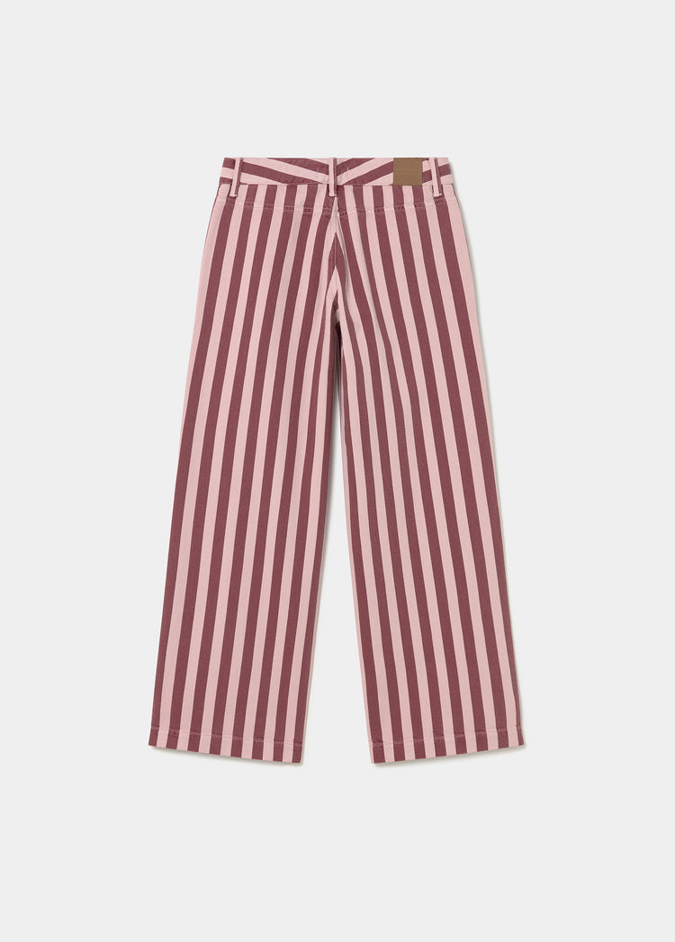 Pantalón recto estampado rayas