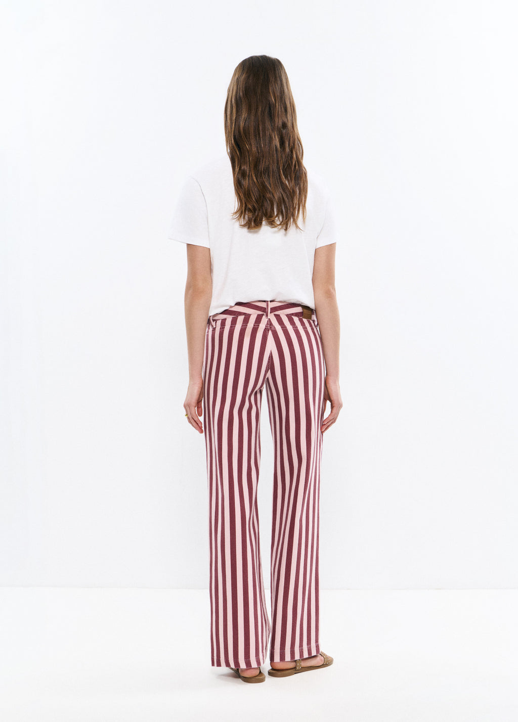 Straight striped printed pants