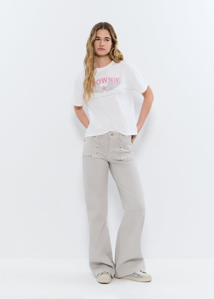 Pantalons rectes amb taches