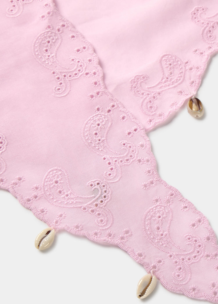Foulard ricamato con conchiglie