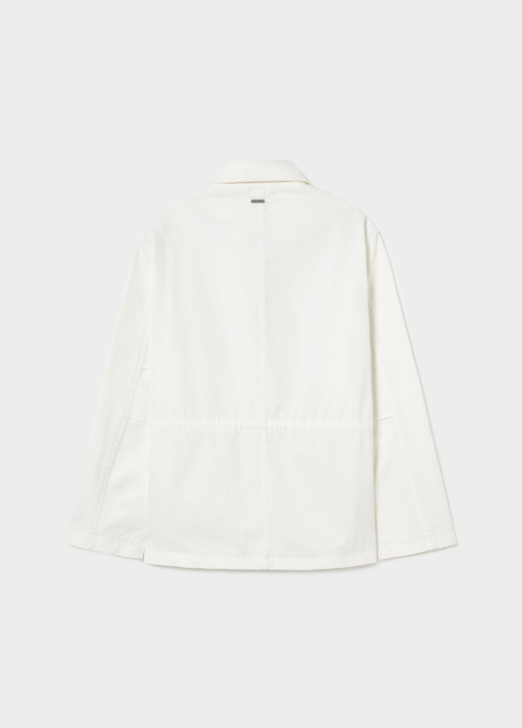 Parka blanca amb detall de taches a la màniga