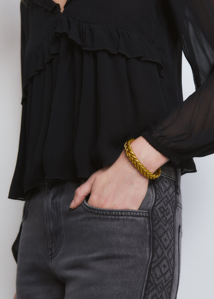 Pulsera pan de oro trenzada m