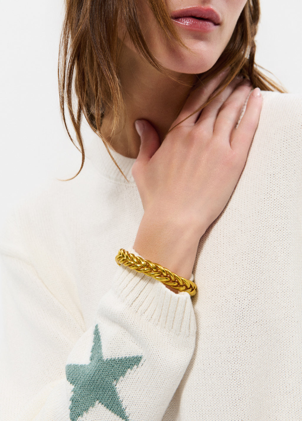 Pulsera pan de oro trenzada