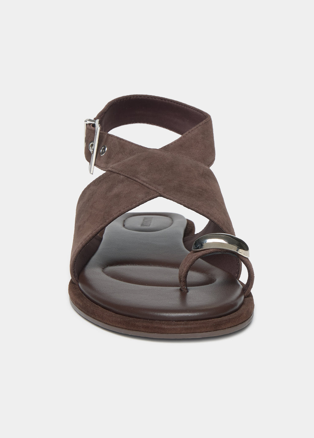 Sandalia plana serraje anillo