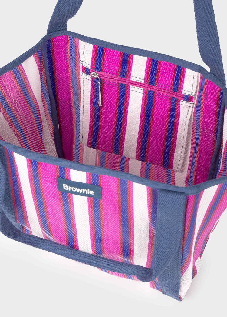 Shopper red plastico rayas