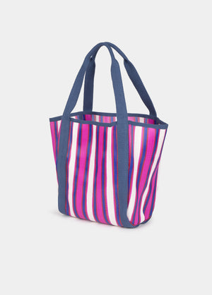 Shopper bag with stripes