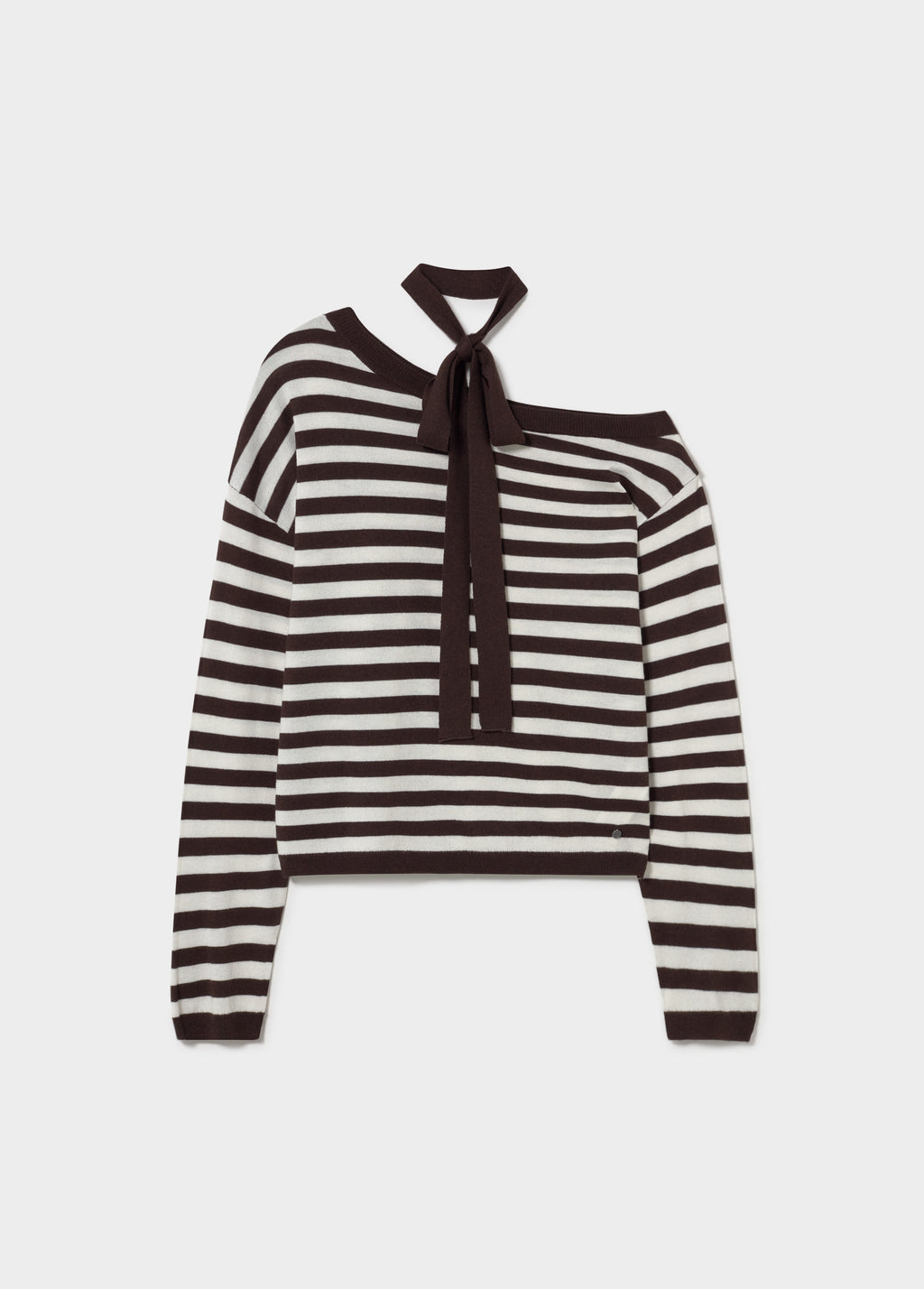 Camisola assimétrica às riscas com choker