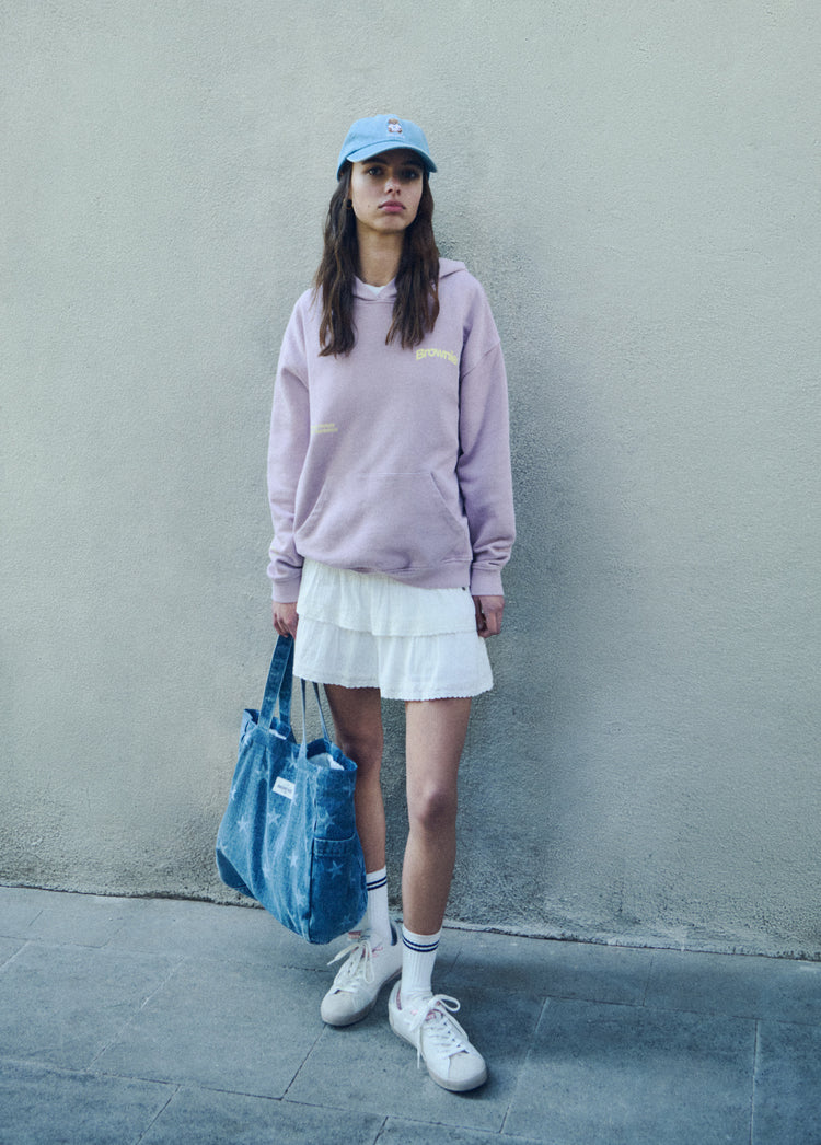Sudadera alas capucha rosa