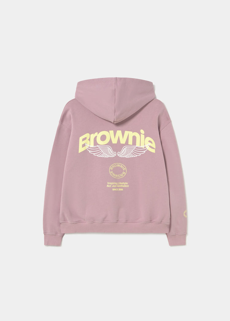Sudadera alas capucha rosa