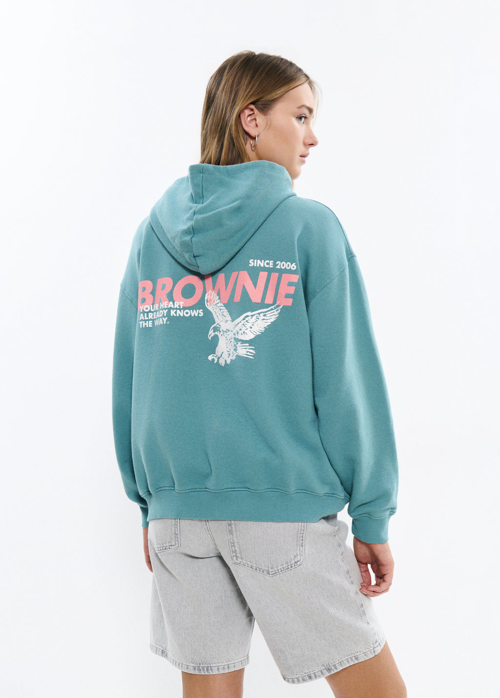 Hoodie with eagle print