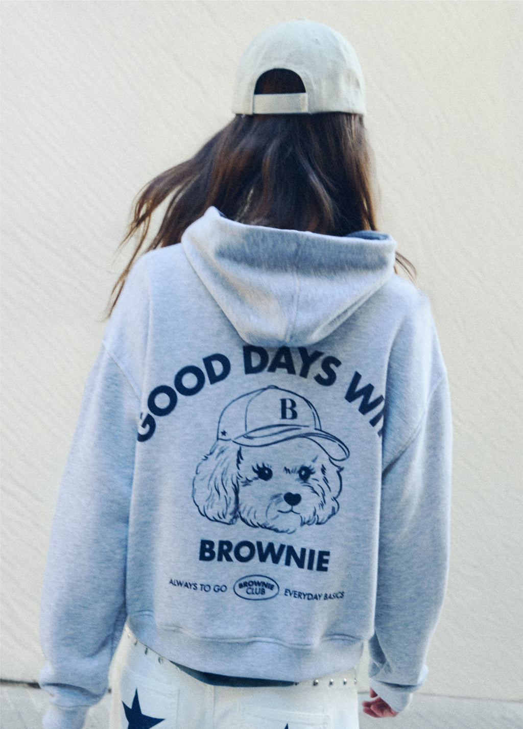Sweatshirt met capuchon en hondjesprint