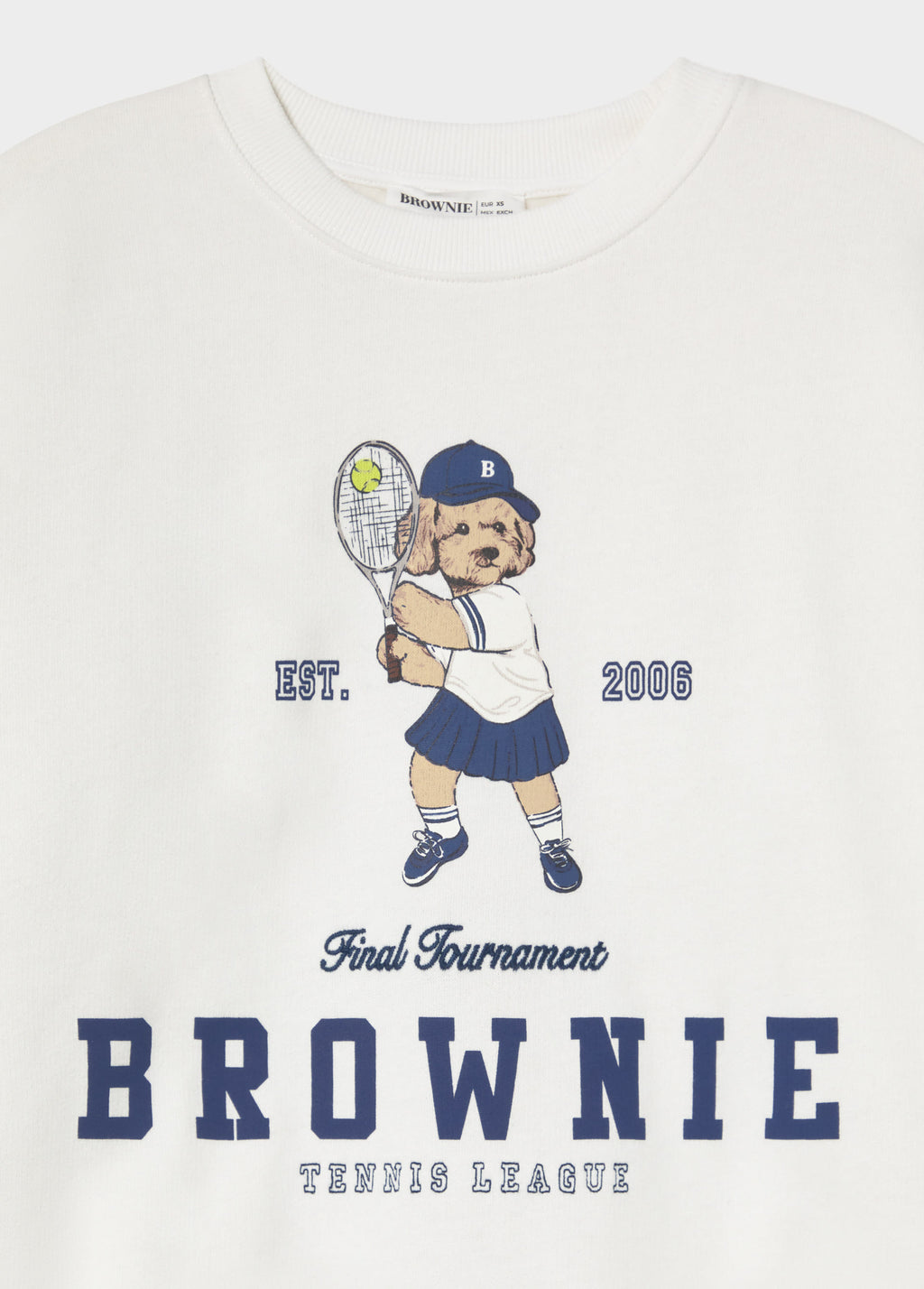 Sweat imprimé petite chienne joueuse de tennis
