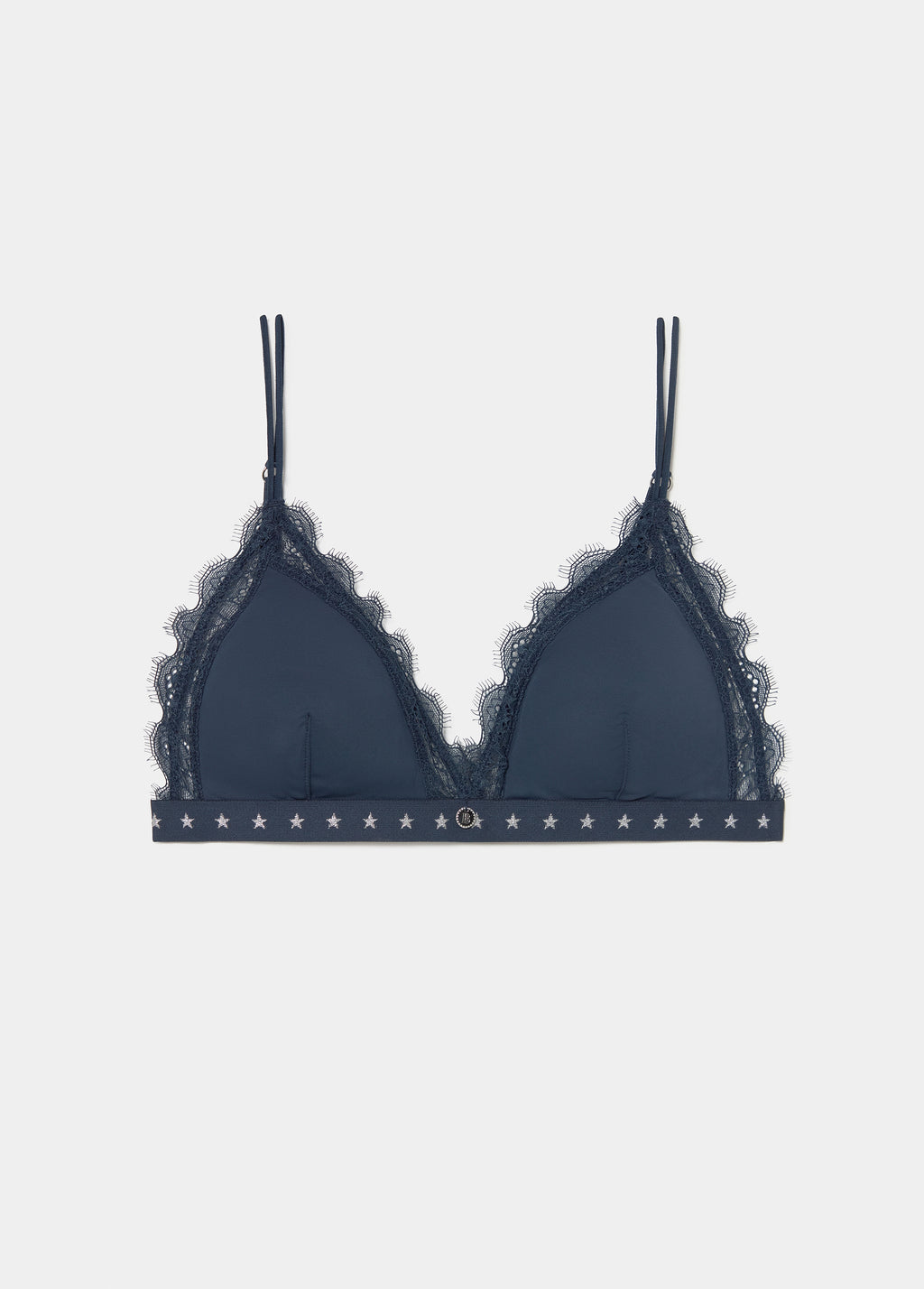 Star print elastic bra