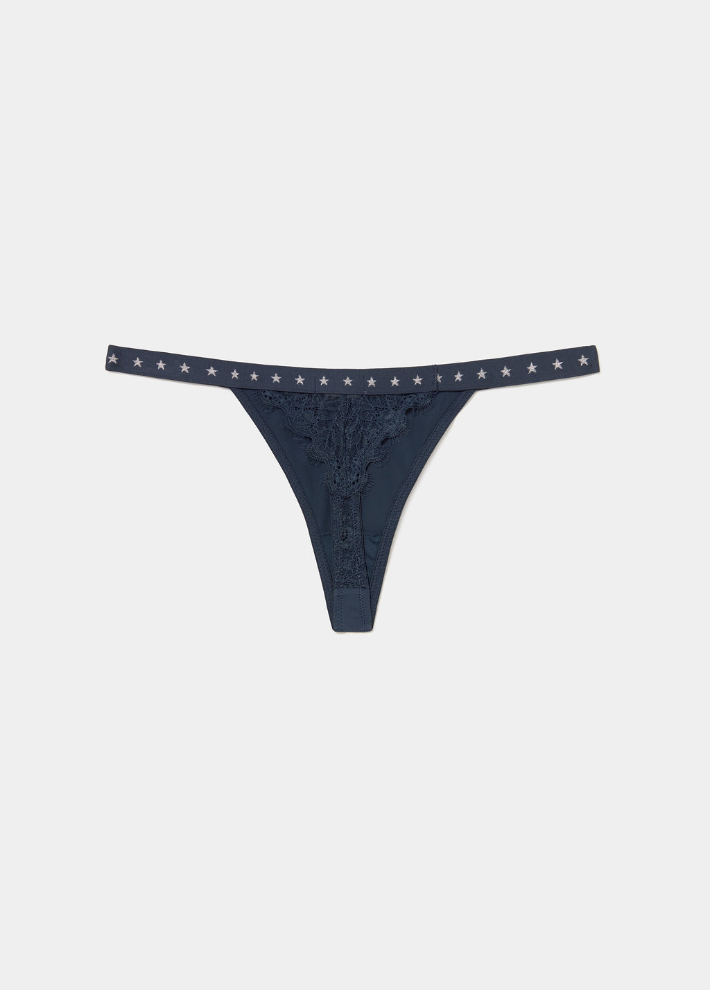 Star print elastic thong