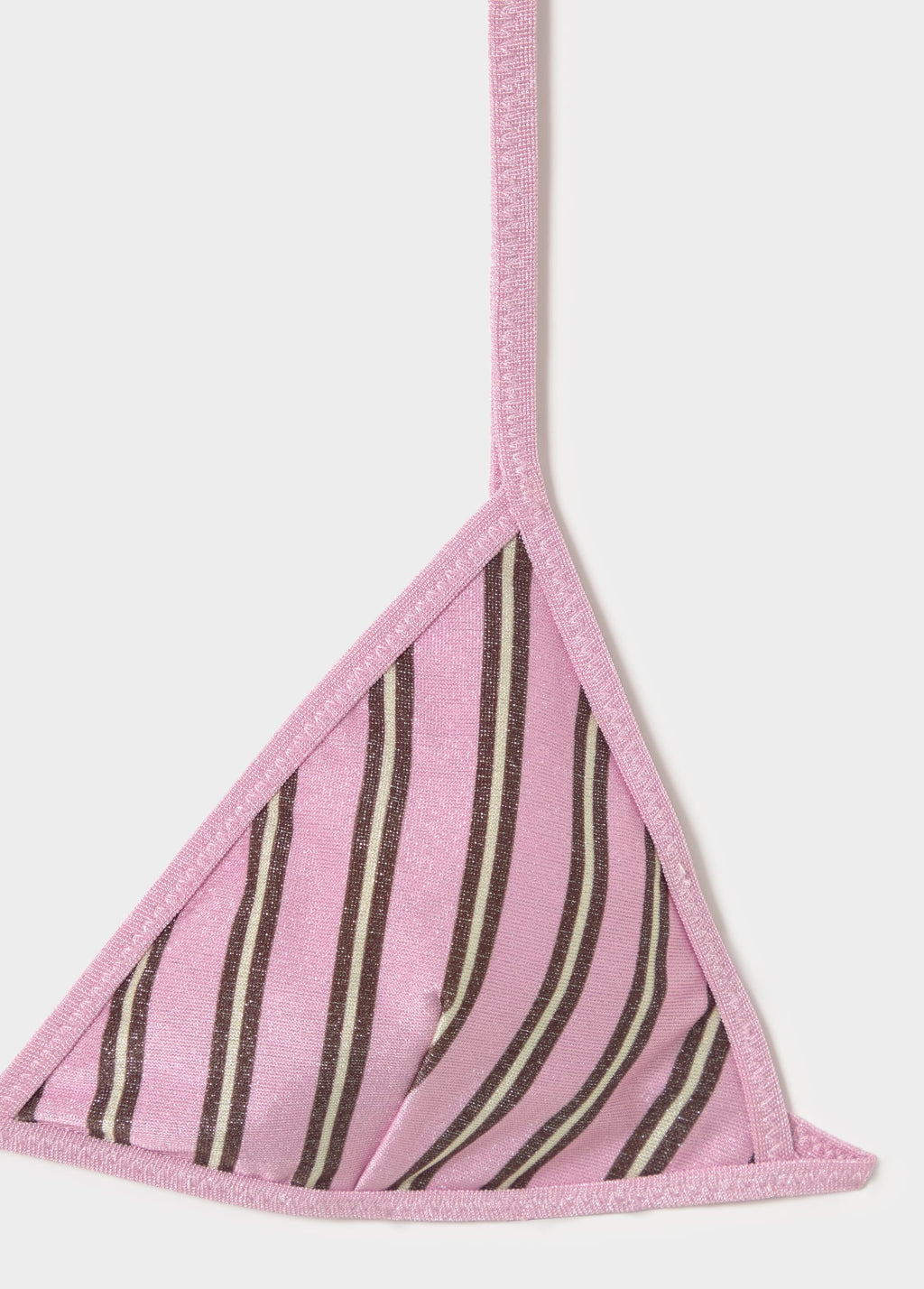 Striped bikini top with lurex