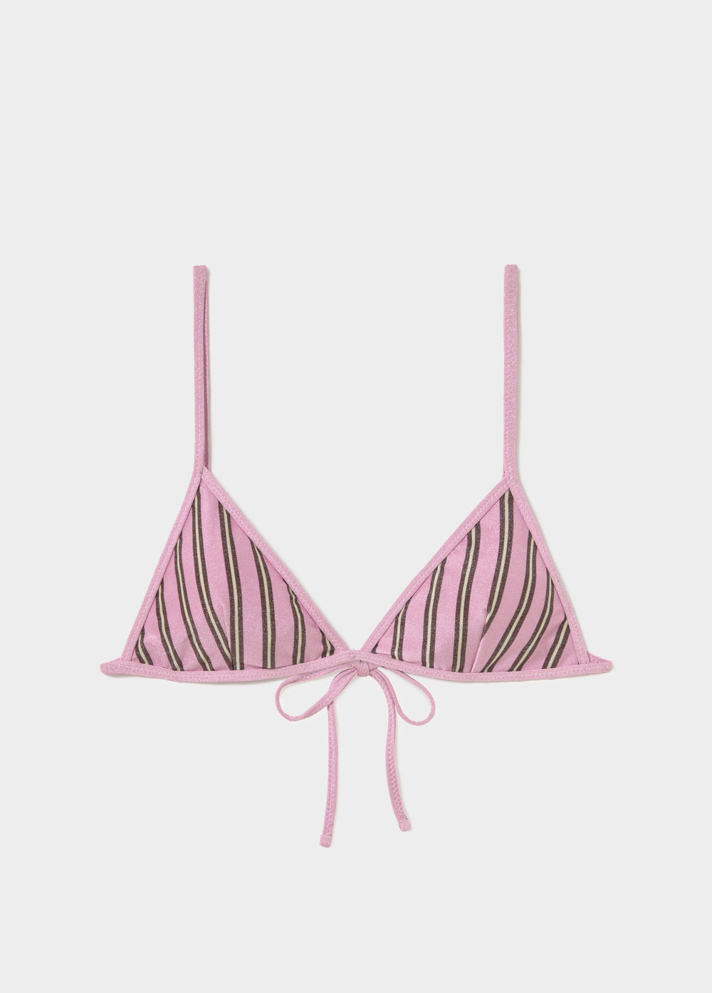 Top bikini rayé avec lurex