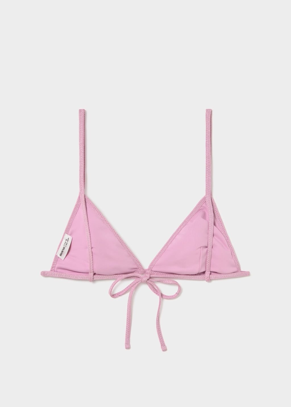 Striped bikini top with lurex