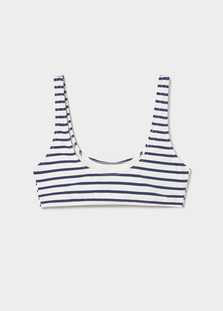 Striped nautical-style bikini top