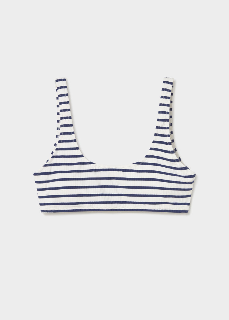Striped nautical-style bikini top