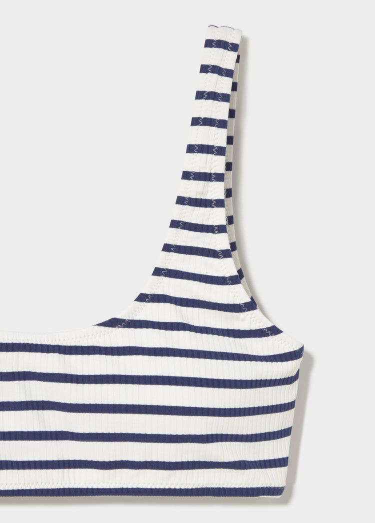 Striped nautical-style bikini top