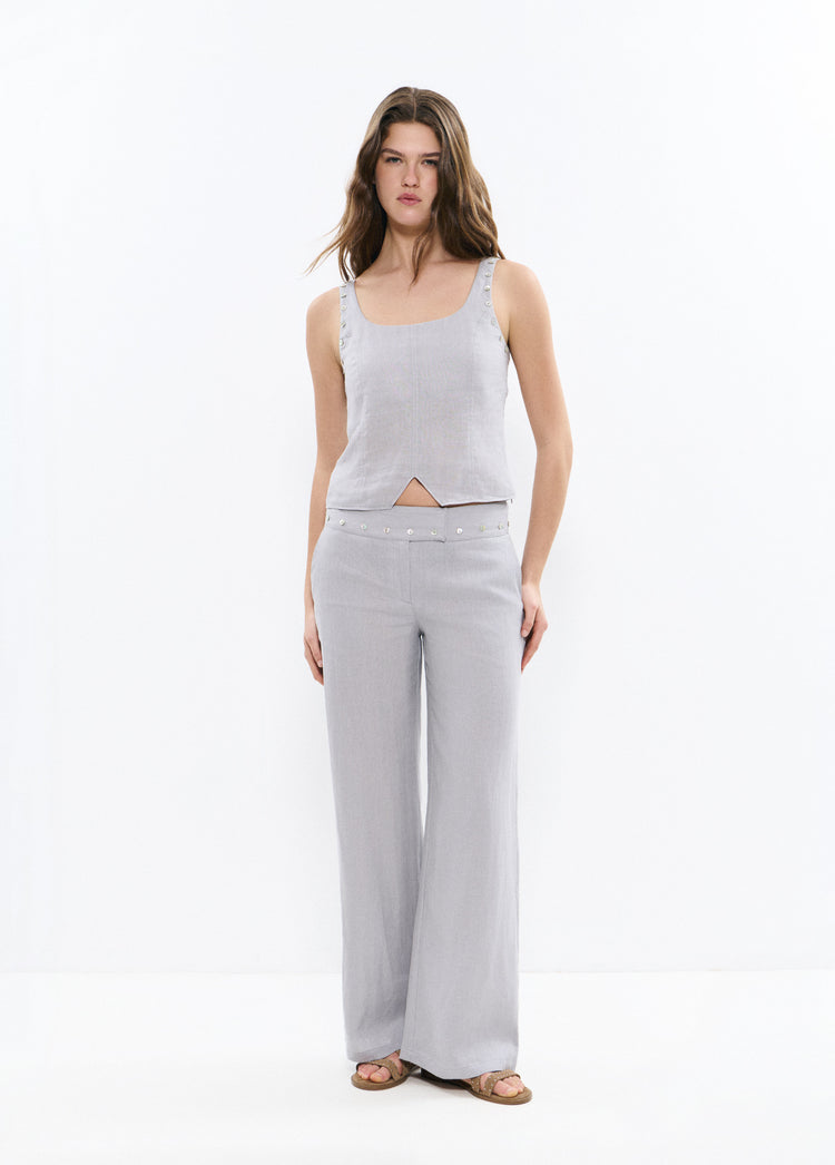 Top lino detalle botones