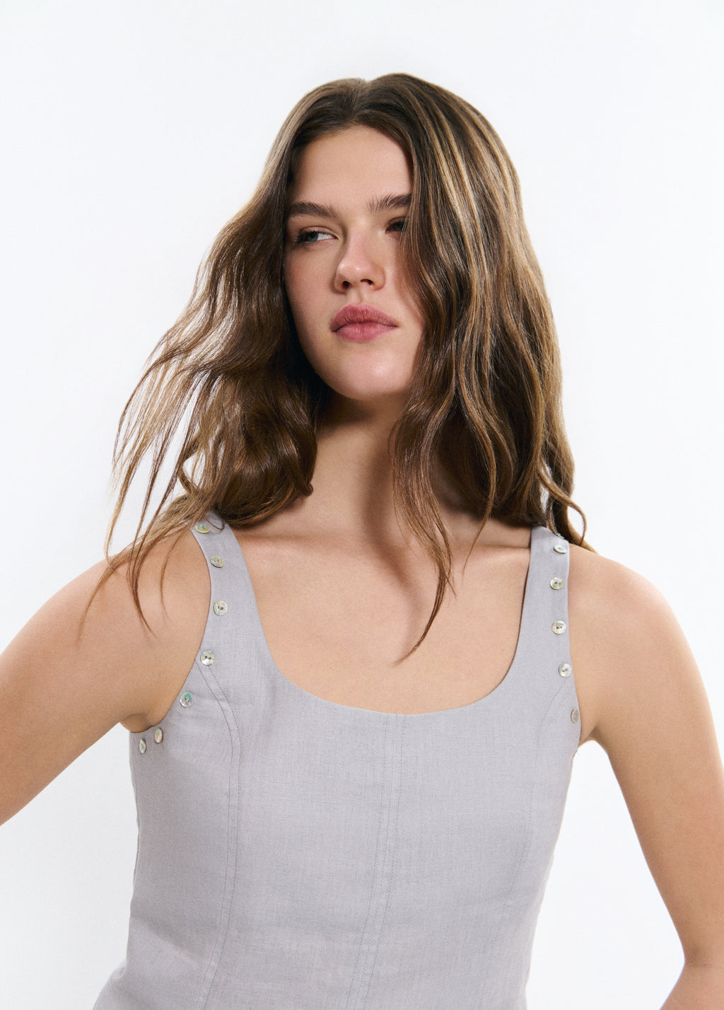 Top lino detalle botones