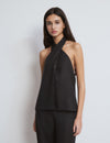 Draped top with button detail