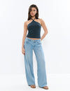Top halter con texture