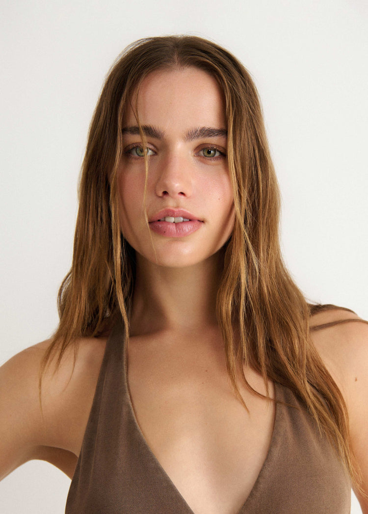 Top halter volantes