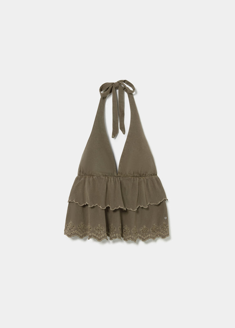 Top halter volantes