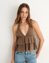Top halter volantes
